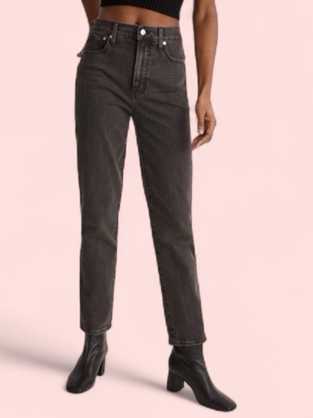 Madewell The Perfect Vintage Jean 30 Black Lunar Wash Straight Leg High Rise